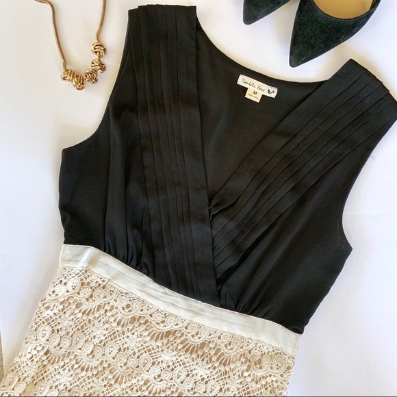 Modcloth Dresses & Skirts - MODCLOTH Black and Lace Cream Dress